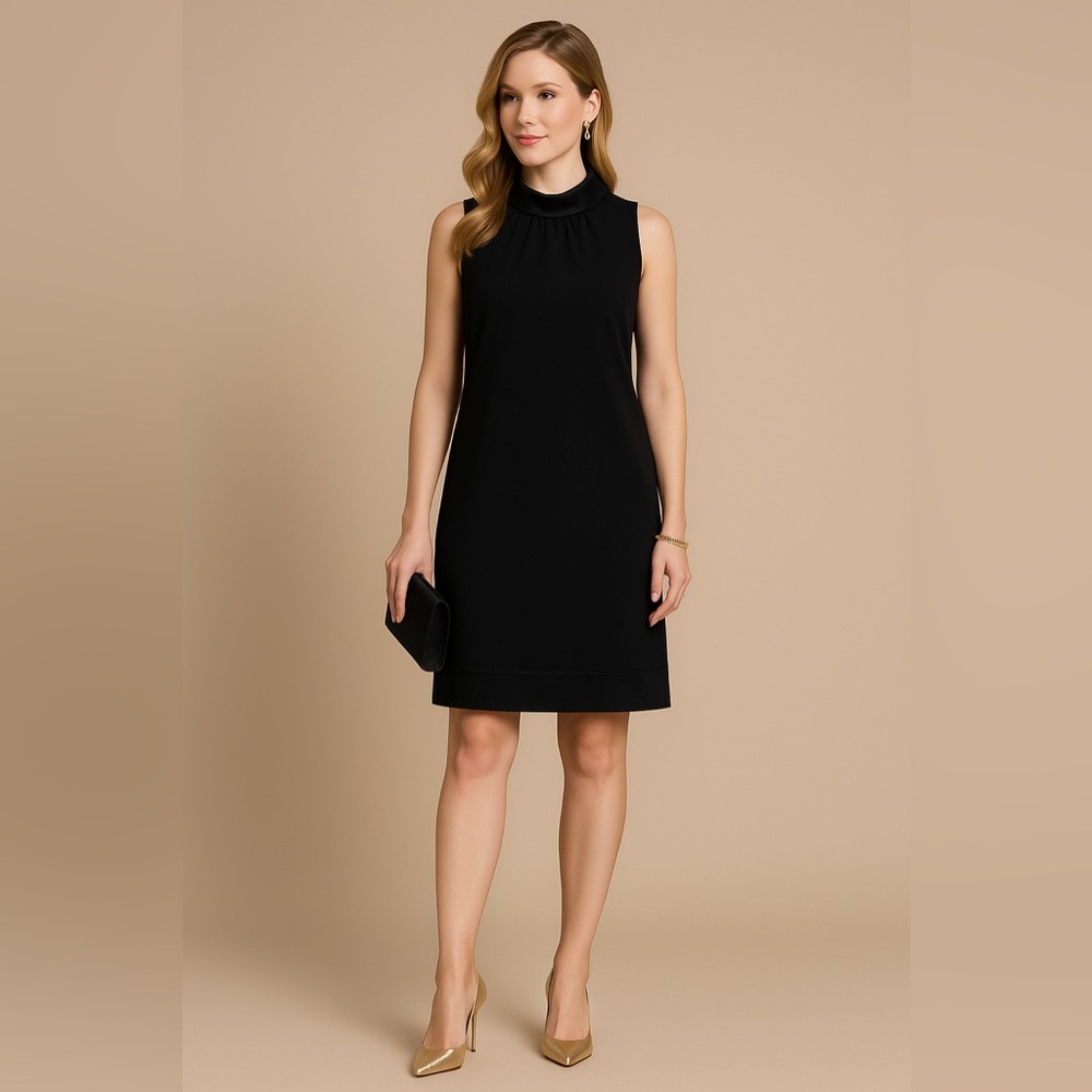 Little Black‎ Dress Fit & Flare Mini | Satin Trim Womens 16 Evening Classic